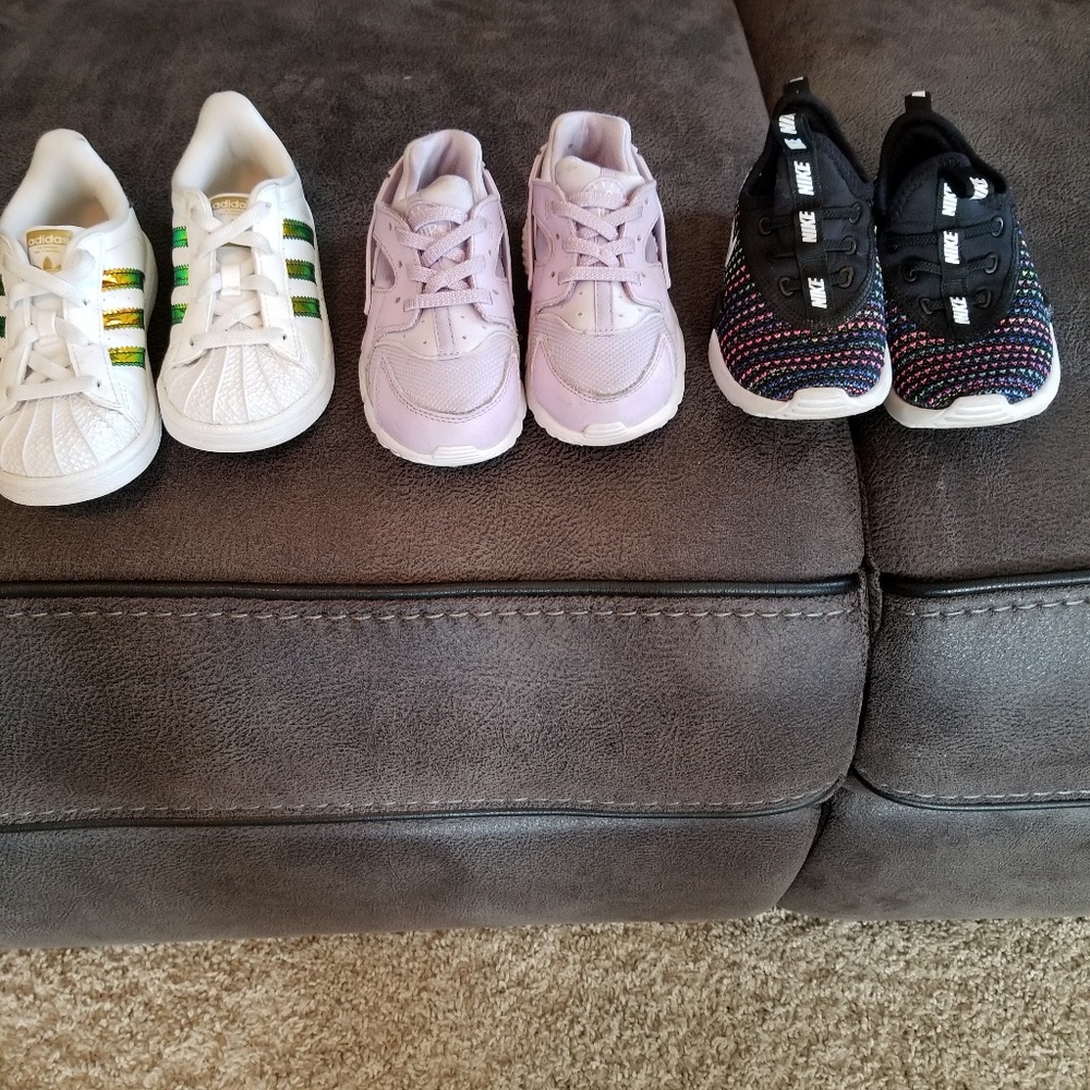 3 pair of size 8 sneakers(Adidas and Nike)